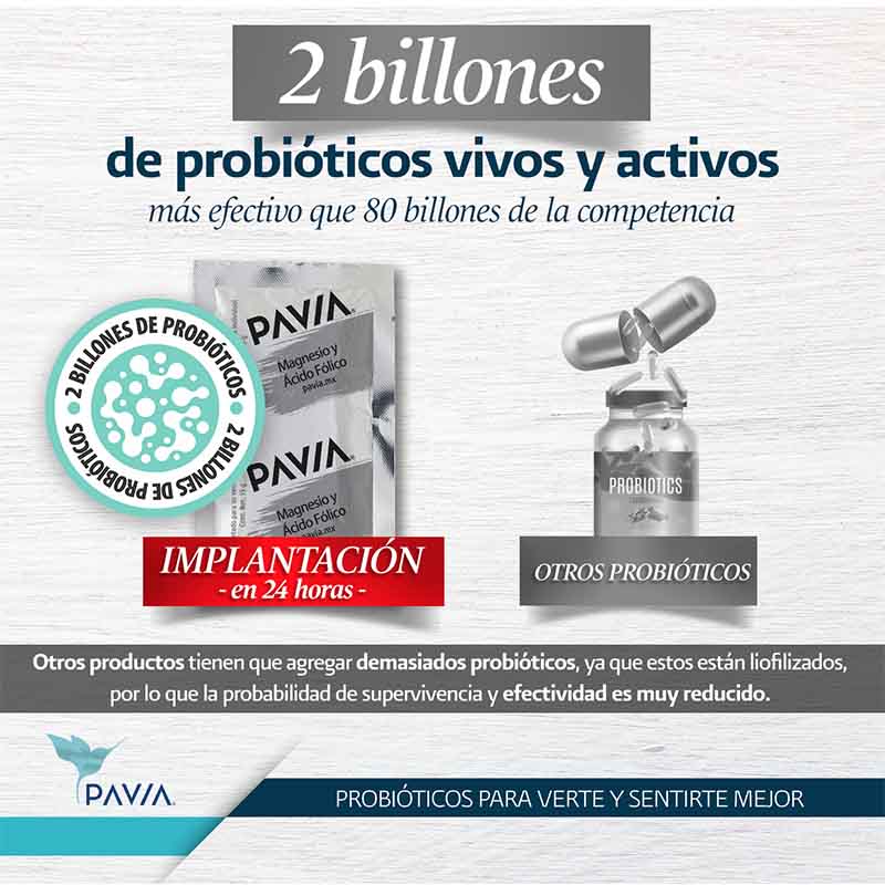 2 billones de probióticos vivos y activos