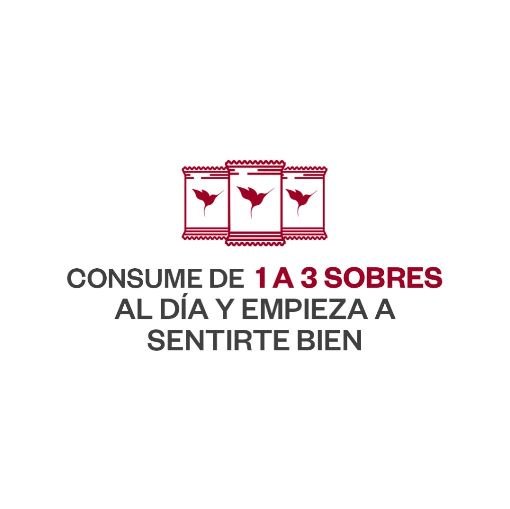 Consume de 1 a 3 sobres diarios para sentirte bien
