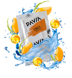 Probióticos vivos OM3 con prebiotico y omega3, sabor mango de Pavia, 30 sobres, para mejorar la concentracion