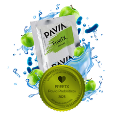 FreeTX | Probióticos vivos con fibra para una mejor digestión | 30 sobres | Sabor manzana