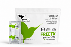 FreeTX | Probióticos vivos con fibra para una mejor digestión | 30 sobres | Sabor manzana