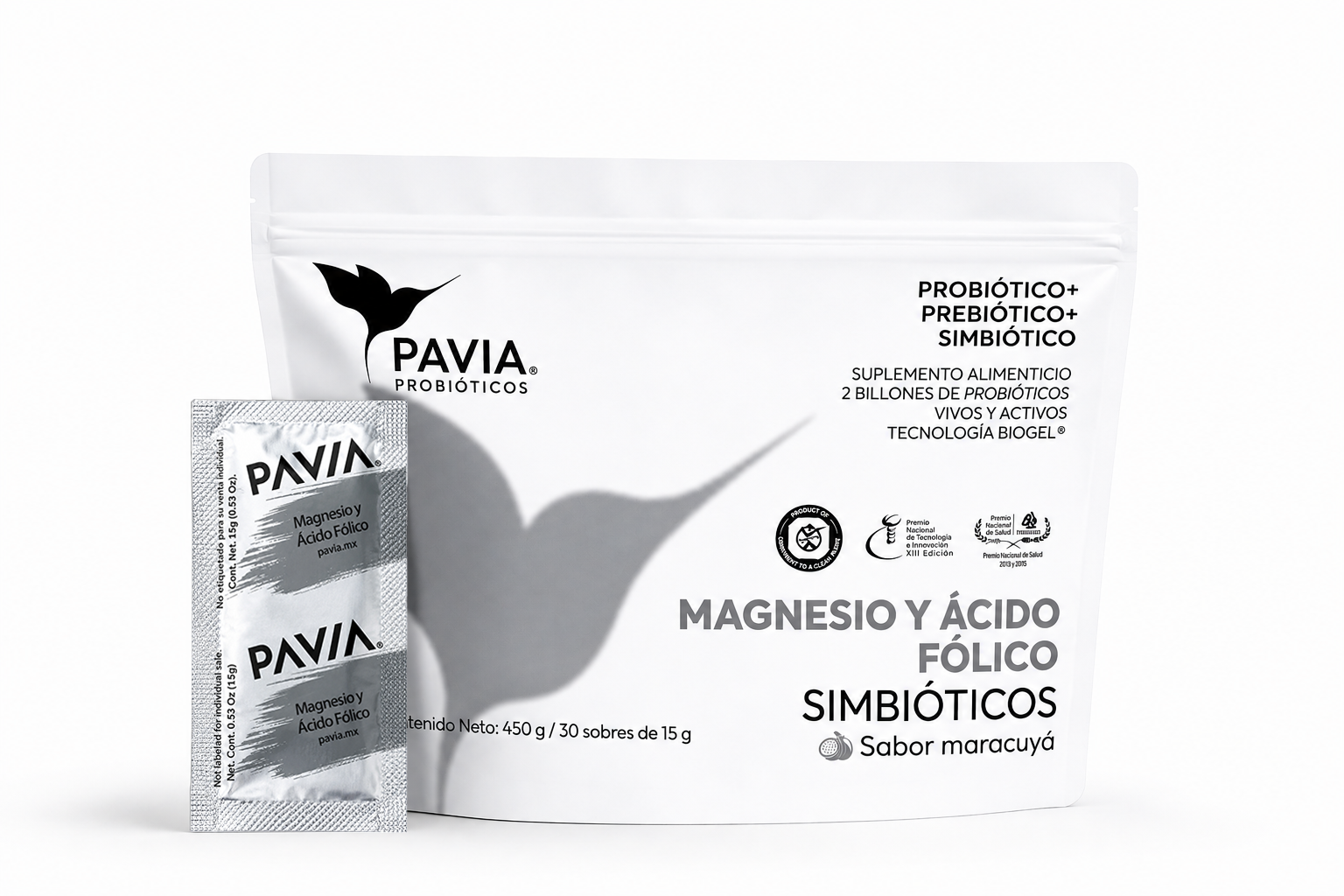 Magnesio y ácido fólico | Probióticos vivos para tus músculos | 30 sobres | Sabor maracuyá