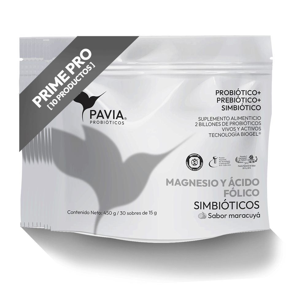 Magnesio y Ácido Fólico | PRIME PRO | Compra 10 bolsas o +bolsas con -20% de desc.