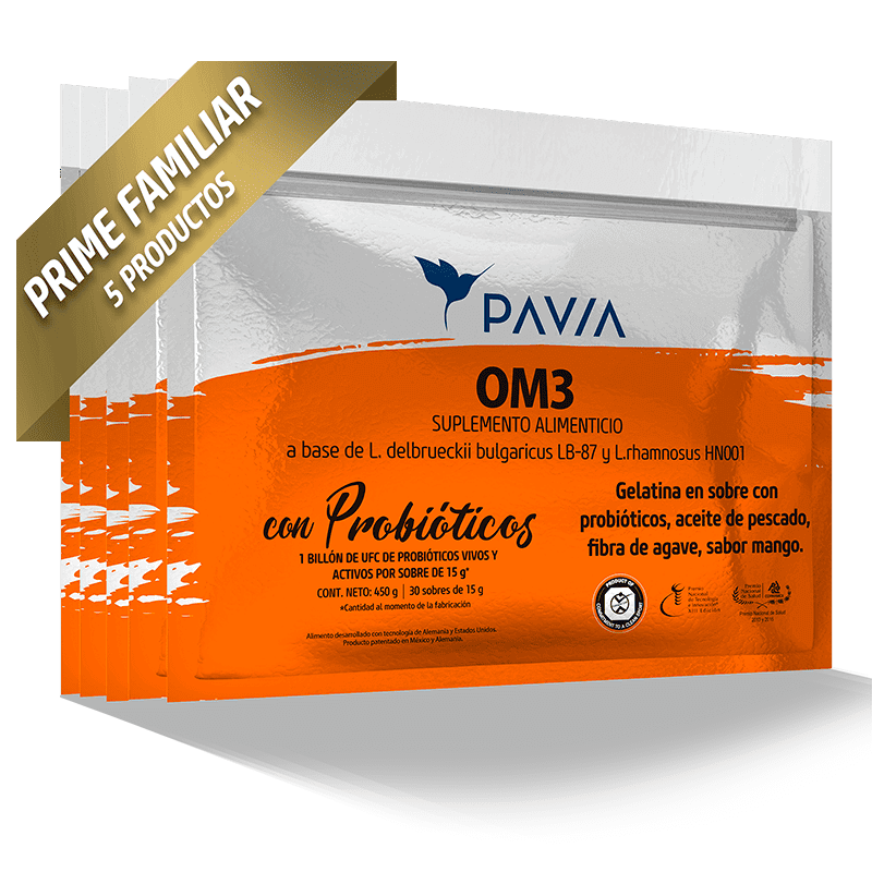 probioticos om3 sabor mango, compra mensual con ahorro en prime pro de pavia 