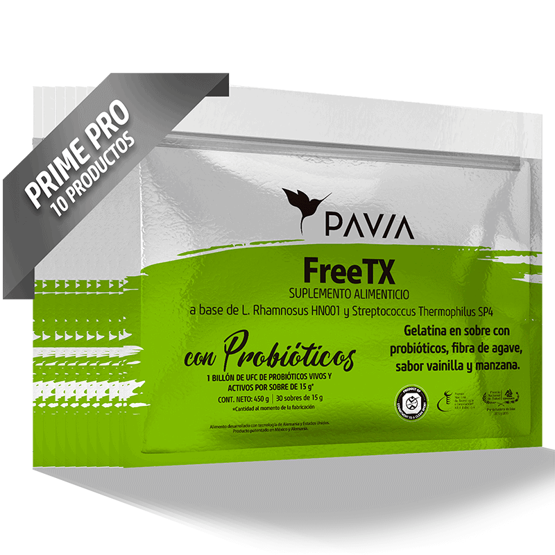 probiotico freetx con fibra de pavia para la digestion, ahorra con compra mensual prime pro